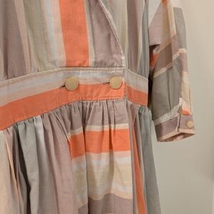 Vintage Handmade Gray And Pink Dress